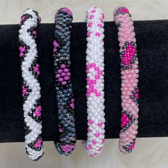 Hand Crafted Jewelry - ALL PROFITS TO CHARITY! Bracelets Hand Crocheted in Nepal (set of 4) #683